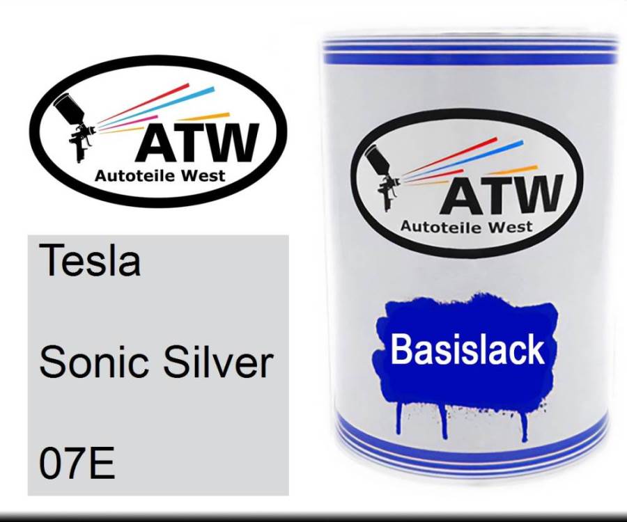 Tesla, Sonic Silver, 07E: 500ml Lackdose, von ATW Autoteile West.